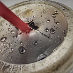 Close-up of water drops on glass