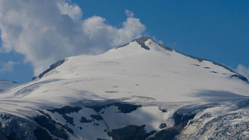 Pasterze glacier with johannisberg summit in austria