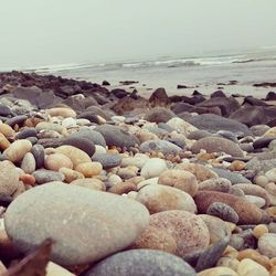 Surface level of rocks on beach