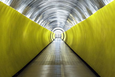 Yellow underground pedestrian tunnel. stockholm sweden