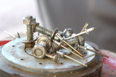 Close-up of rusty machine part