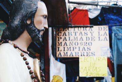 Portrait of woman on street at market
