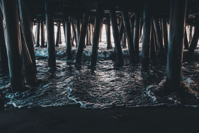 Below view of pier at beach