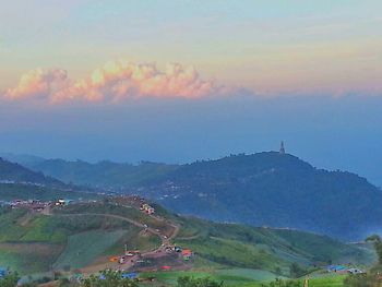 Scenic view of mountains against sky