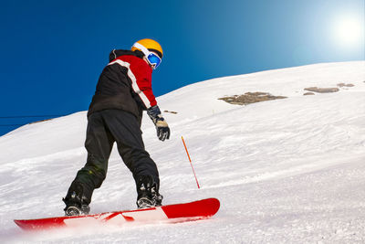 Snowboarder on a ski slope