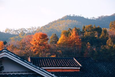 Scenic view of mountains against clear sky