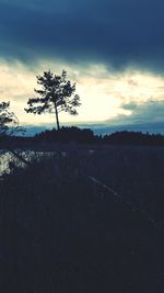 Scenic view of landscape against cloudy sky