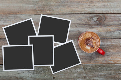 Directly above shot of coffee on table
