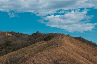 Scenic view of landscape against cloudy sky