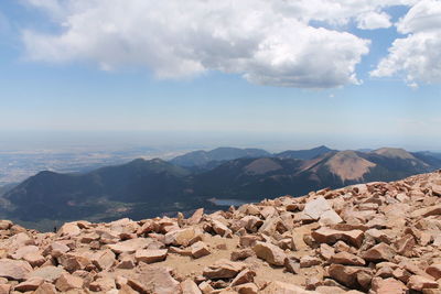 Scenic view of mountains against sky