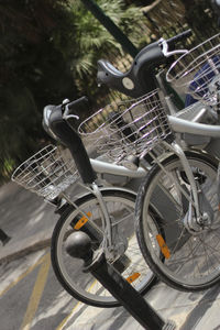 Close-up of bicycle wheel