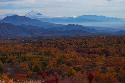 Scenic view of mountains against sky