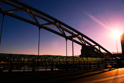 View of suspension bridge in city