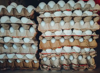 Eggs in carton at store for sale