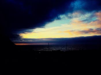 Scenic view of dramatic sky during sunset