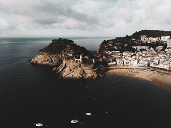 Scenic view of tossa de mar castle against sky