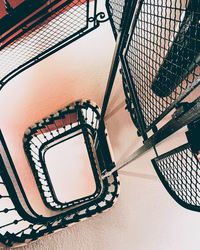 High angle view of spiral staircase