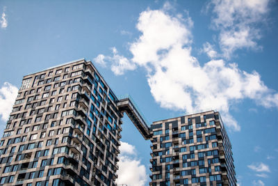 Low angle view of modern building against sky