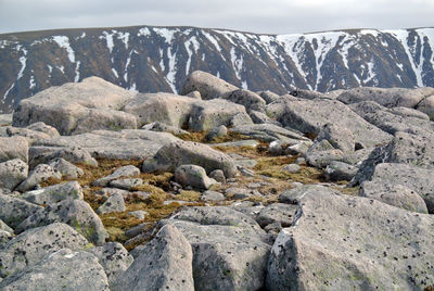 Summit of carn dearg meadhonac mountain in the scottish highlands