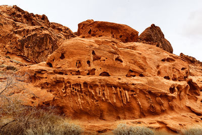 Low angle view of rock formation