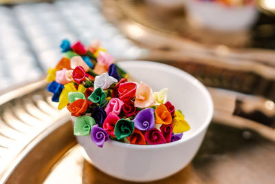 Close-up of food on table