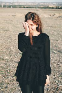 Young woman looking at camera