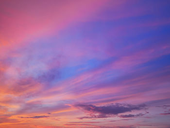 Low angle view of dramatic sky during sunset