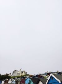 Panoramic view of buildings against clear sky