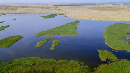 High angle view of lake