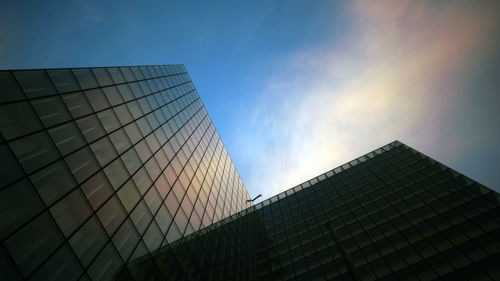 Low angle view of modern building against sky