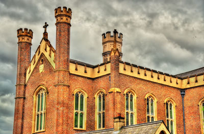 Low angle view of historical building against sky