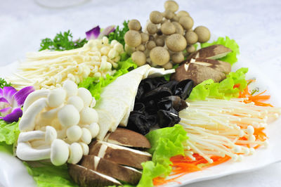 Close-up of vegetables in plate