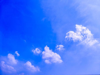 Low angle view of clouds in blue sky