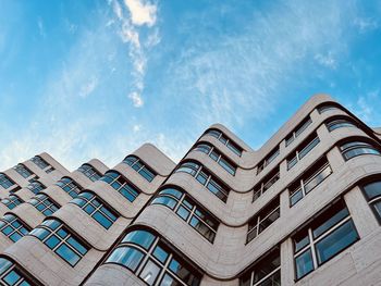 Low angle view of modern building against sky