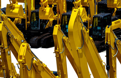 Panoramic shot of yellow machinery