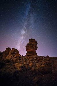 Rock formations at night