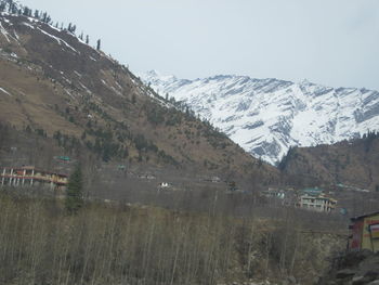 Scenic view of field against clear sky during winter