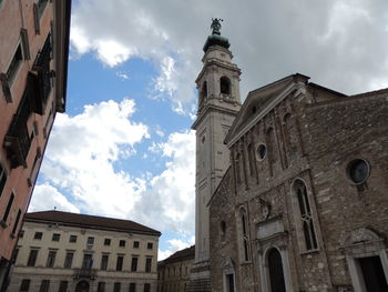 Low angle view of buildings against sky