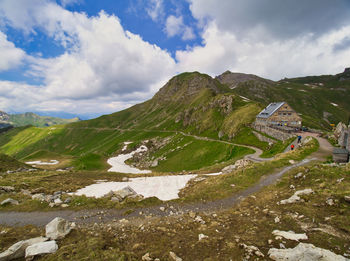 Scenic view of mountains against sky