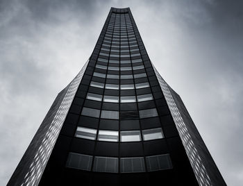 Low angle view of skyscraper against sky