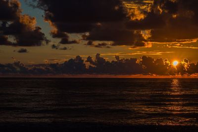 Scenic view of sea at sunset