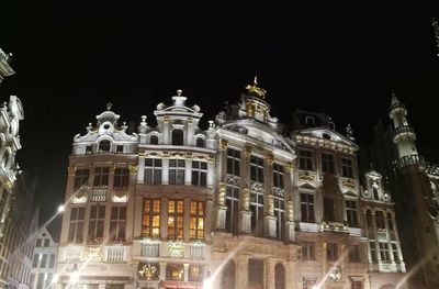 Low angle view of building at night