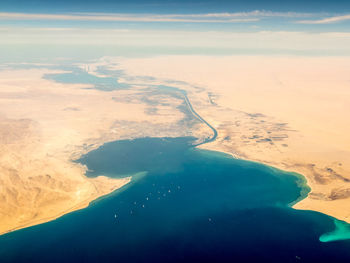 Aerial view of sea shore