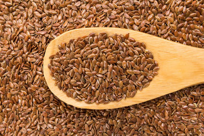 Directly above shot of flax seeds