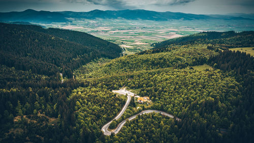 High angle view of landscape against sky