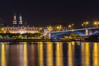 Illuminated city at night