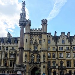 Low angle view of historical building against sky