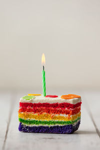 Close-up of multi colored cake