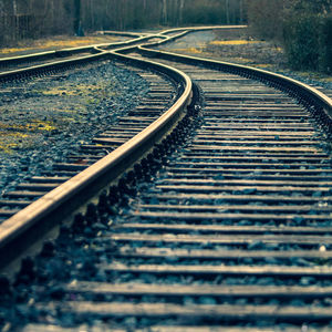 High angle view of railroad tracks