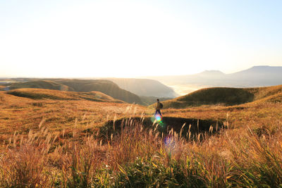 Scenic view of landscape against clear sky